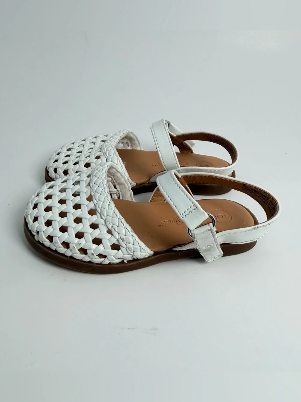Cat & Jack White Woven Kids Sandals with Ankle Strap